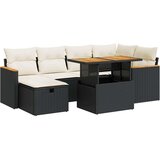  8-dijelni set vrtnih sofa od poliratana s jastucima crni | shoptok.hr
