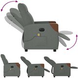 vidaXL Električni masažni naslanjač temno sivo blago | Shoptok.si