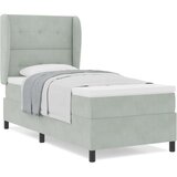  Box Spring Postelja z Blazino Svetlo Siva 90x200 cm Žamet, (22050869) | Shoptok.si