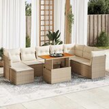 vidaXL 9-dijelni set vrtnih sofa s jastucima bež od poliratana | shoptok.hr