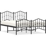  The Living Store Kovinski posteljni okvir z vzglavjem in vznožjem črn 140x190 cm - Posteljni Okvir, (21501391) | Shoptok.si