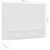  Zidni TV ormarić bijeli 120 x 23,5 x 90 cm konstruirano drvo | shoptok.hr