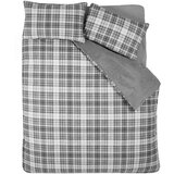 Catherine Lansfield Siva enojna posteljnina iz sherpa flisa 135x200 cm Cosy Sherpa Check – Cene