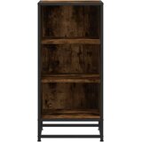vidaXL Komoda dimljeni hrast 35,5x35x76 cm inženirski les in kovina | Shoptok.si