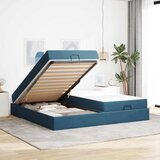  Okvir kreveta s madracem s madracem 2 pcs Plava Baršun | shoptok.hr