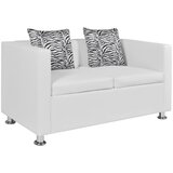 vidaXL Sofa za 2 osobe, umjetna koža, bijela | shoptok.hr