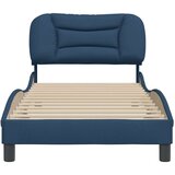  Okvir za krevet s uzglavljem plavi 90x200 cm od tkanine | shoptok.hr