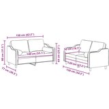 2-dijelni set sofa s jastucima svjetlosivi od tkanine | shoptok.hr