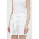 Polo Ralph Lauren Lanene kratke hlače boja: bijela, glatki materijal, visoki struk