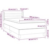 Krevet s oprugama i madracem smeđesivi 80x200 cm od tkanine | shoptok.hr