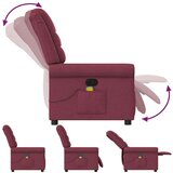 vidaXL Masažni naslonjač od tkanine crvena boja vina | shoptok.hr