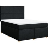  Krevet s oprugama i madracem crni 140 x 190 cm od tkanine | shoptok.hr