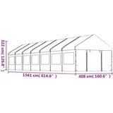  Sjenica s krovom bijela 15 61 x 4 08 x 3 22 m polietilen | shoptok.hr