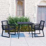  3-dijelni vrtni blagovaonski set od PVC ratana crni | shoptok.hr