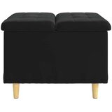  Otoman za pohranu s jastukom Crna 60 x 60 x 45 cm Baršun - Crna 60 cm Baršun | shoptok.hr