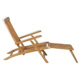  Ležalnik z naslonjalom za noge trdna tikovina | Shoptok.si