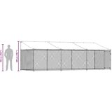  Kavez za pse s krovom i vratima sivi 6x2x2 m pocinčani čelik | shoptok.hr