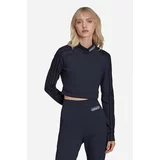 Adidas Majica dugih rukava Cropped LS HN za žene, boja: tamno plava, s poludolčevitom, HL0056-navy