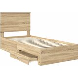  Krevetna konstrukcija s ladicama Sonoma hrast 75 x 190 cm | shoptok.hr