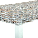  Klupa bijela 160 cm prirodni ratan kubu i masivno drvo manga | shoptok.hr