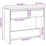 vidaXL Konzolna mizica bela 89x41x76,5 cm jeklo | Shoptok.si