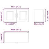 vidaXL Stenska kuhinjska omarica Visok sijaj bela 80 x 31 x 40 cm | Shoptok.si