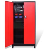  Ormar za alat s kutijom čelični 90 x 40 x 180 cm crveno-crni | Eponuda.com
