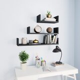 Maison Chic 3 kosi Stenske Police - Viseče police črne inženirski les, (21793796) | Shoptok.si