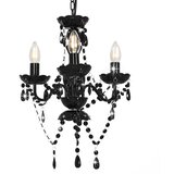  Luster s perlama crni okrugli 3 x E14 | shoptok.hr