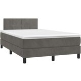  Krevet box spring s madracem LED tamnosivi 120 x 190 cm baršun Cijene