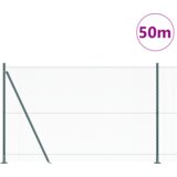 vidaXL Hexagonalna Ograda Zelena 1.5x50 m Čelik, Stubovi Ograde s Postoljem 13 kom Ø32mm 83.5cm Galvanizirani Čelik | shoptok.hr