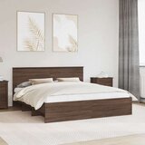  Okvir za krevet s uzglavljem Smeđi hrast 200 x 200 cm - Smeđi hrast 200 x 200 cm | shoptok.hr
