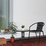 springos stakleni okrugli vrtni stol, crni 60 cm | shoptok.hr