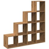  Pregrada/regal za knjige 4 razina hrast 131,5x29x131,5cm drveni | shoptok.hr