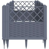  Cvetlično korito z zatiči sivo 123,5x43,5x43,5 cm PP | Shoptok.si