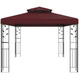 Gazebo 3,97 x 2,96 x 2,68 m Vinska crvena Poliester i čelik | shoptok.hr