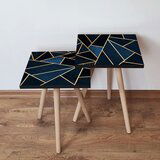 Hanah home 2Shp321 - Navy Blue Navy BlueBlueGold Nesting Table (2 Pieces) | ePonuda.com