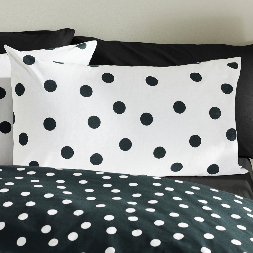 Catherine Lansfield Crno-bijela posteljina za krevet za jednu osobu 135x200 cm Polka Dot – | shoptok.hr