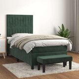 vidaXL box spring krevet s madracem tamnozeleni 80 x 200 cm baršunasti | shoptok.hr