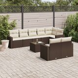  9-dijelni set vrtnih sofa s jastucima poliratan smeđi | shoptok.hr