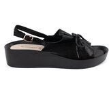 GOODIN Black wedge sandals with leather insole | Shoptok.si
