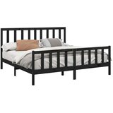  Okvir za krevet od masivne borovine crni 200 x 200 cm | shoptok.hr
