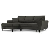 Cosmopolitan Design Crna sklopiva/s prostorom za odlaganje kutna garnitura od samta (s lijevim kutom/s ležaljkom) Kyoto – | shoptok.hr