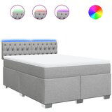 Maison Chic Box spring posteljni - Vzmetna postelja z vzmetnico svetlo siv 140x190 cm blago SL4350, (21905738) | Shoptok.si