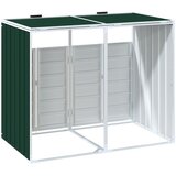  Spremište za 2 kanta za otpad zelena 144x81x113 cm čelično | Eponuda.ba