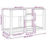  Postelja na vzkraj za otroke Dimljeni oreh 80 x 200 cm, (5000137081) | Shoptok.si
