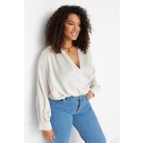 Trendyol Curve Plus Size Bodysuit - Ecru - Regular fit | shoptok.hr