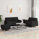  3-dijelni set sofa s jastucima crni od mikrovlakana | shoptok.hr
