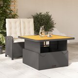 vidaXL 2-dijelni vrtni blagovaonski set s jastucima od poliratana crni | shoptok.hr