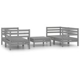 Maison Chic Seti vrtnega pohištva - Vrtna garnitura - Vrtni pohištvo set 5-delna siva trdna borovina, (21821235) | Shoptok.si